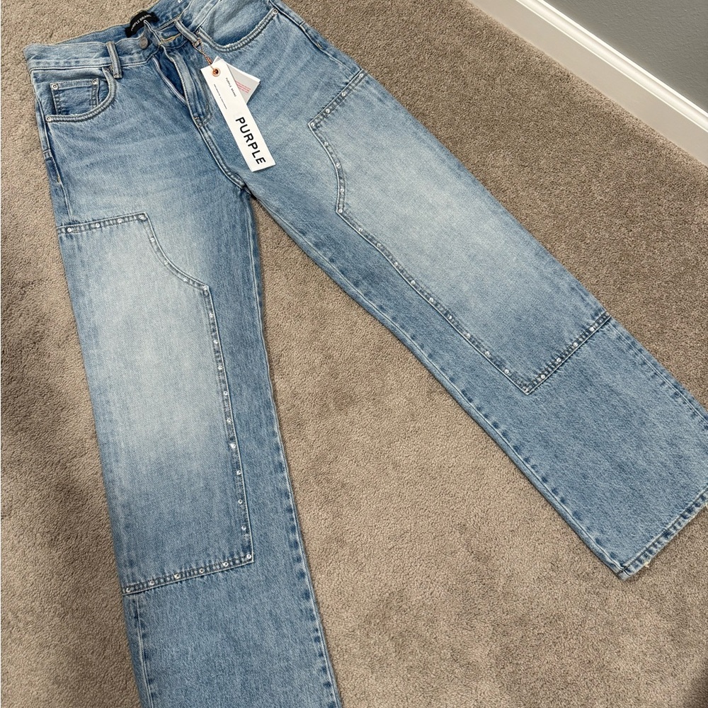 PURPLE BRAND Blind Wide Leg Carpenter Jeans